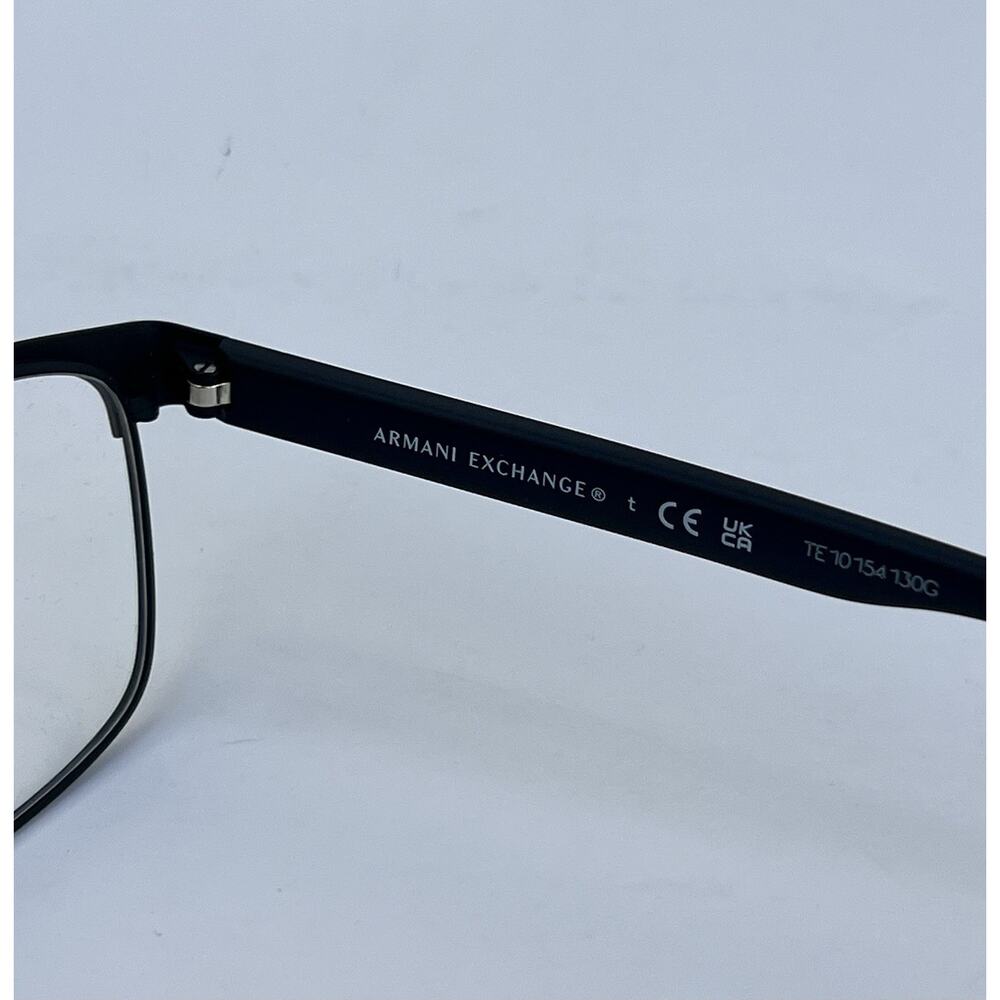 ARMANI EXCHANGE AX1070 Matte Black Rectangle Lightweight Metal Frame 56 17 145 - Picture 7 of 10